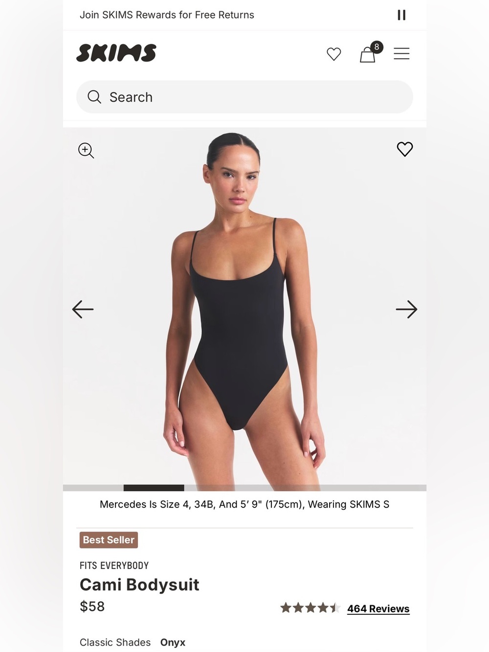 SKIMS Onyx Scoop Neck One-Piece Swim
